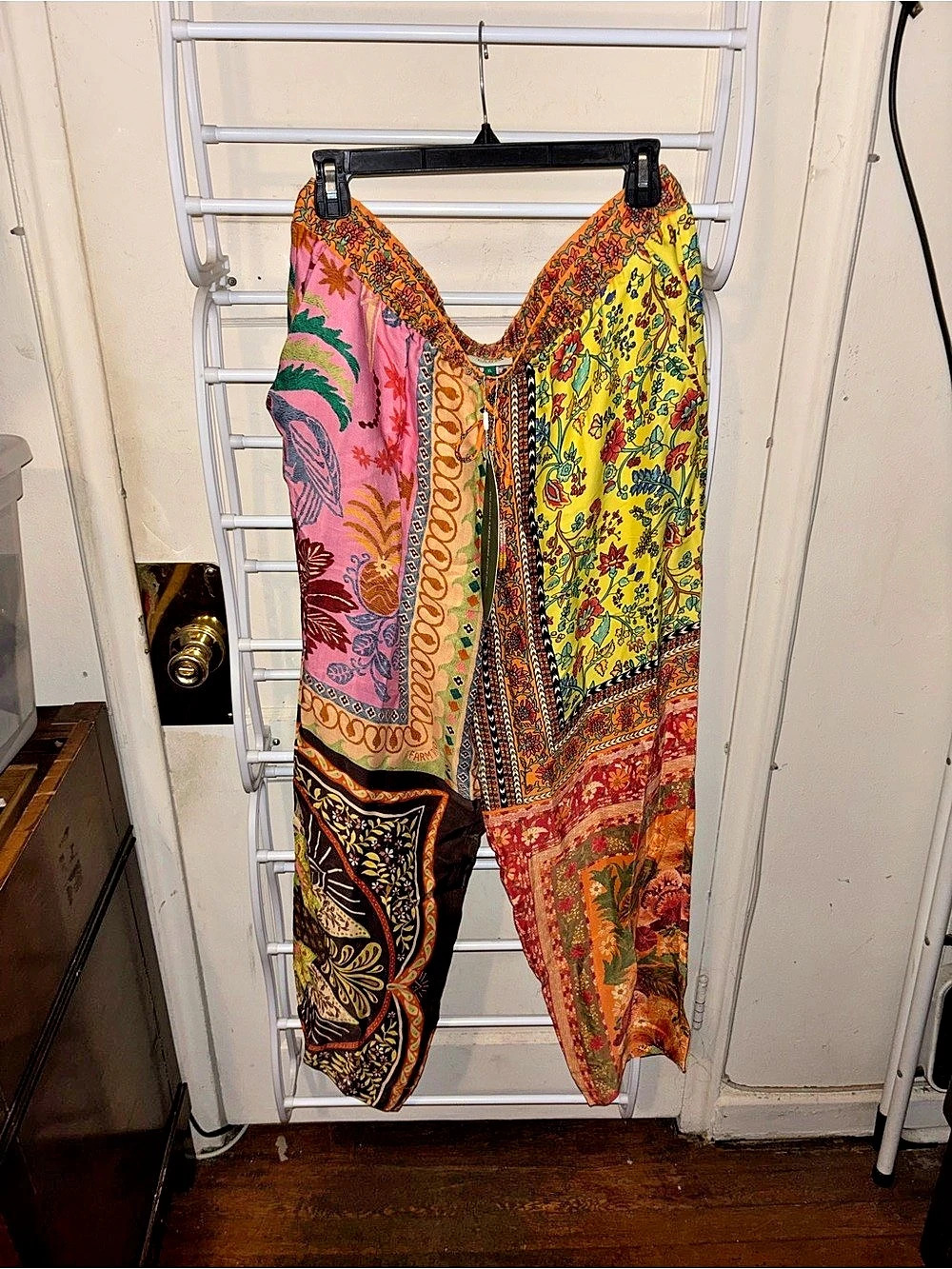 FARM Rio Multicolor Mixed Scarves Pants XL Boho Eclectic Maximalist - Picture 3 of 6